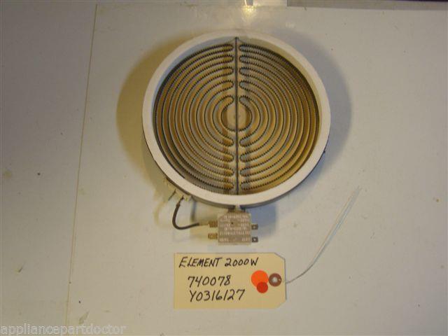 AMANA STOVE 740078 Y0316127 Element 2000w used AMANA STOVE 740078 Y0316127 Element 2000w used